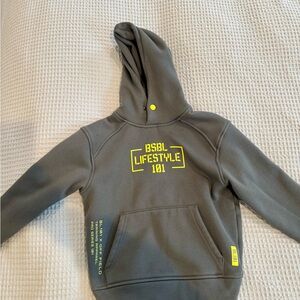 BSBL Gray Kids Hoodie with Yellow Lifestyle 101 Graphic